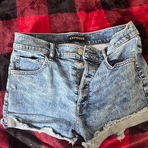 Express button up Jean shorts